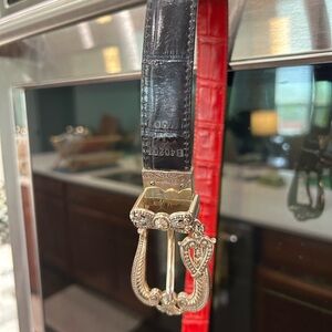 Brighton Black and Red Women's Belt